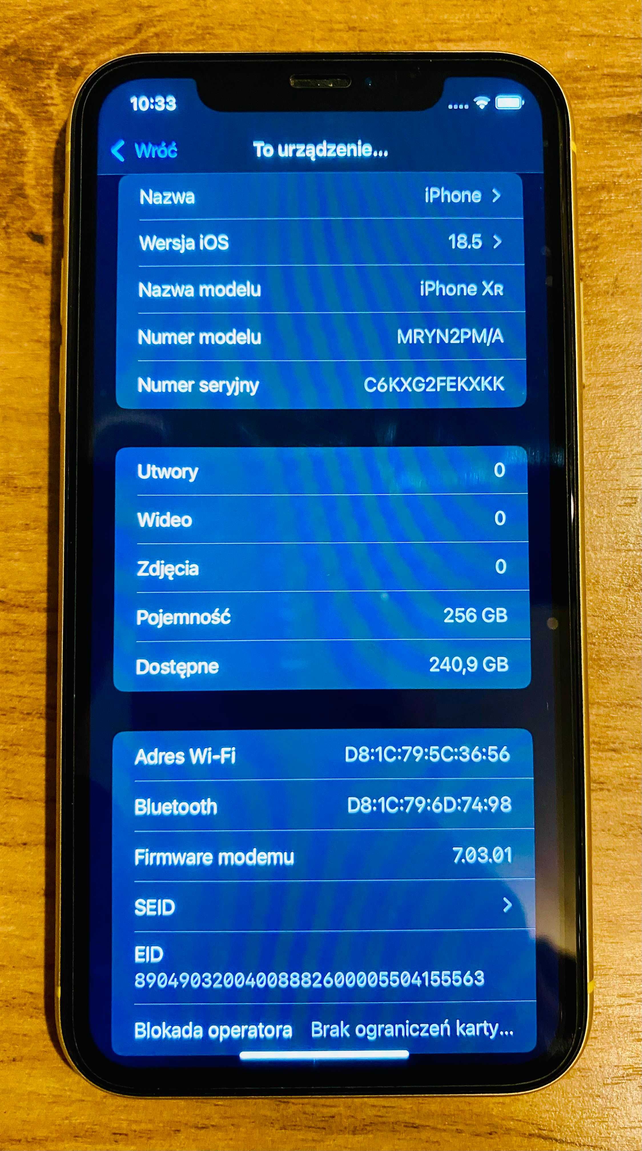 !ZESTAW Apple Iphone XR 256GB iOS 18 + słuchawki + pokrowce + szkła