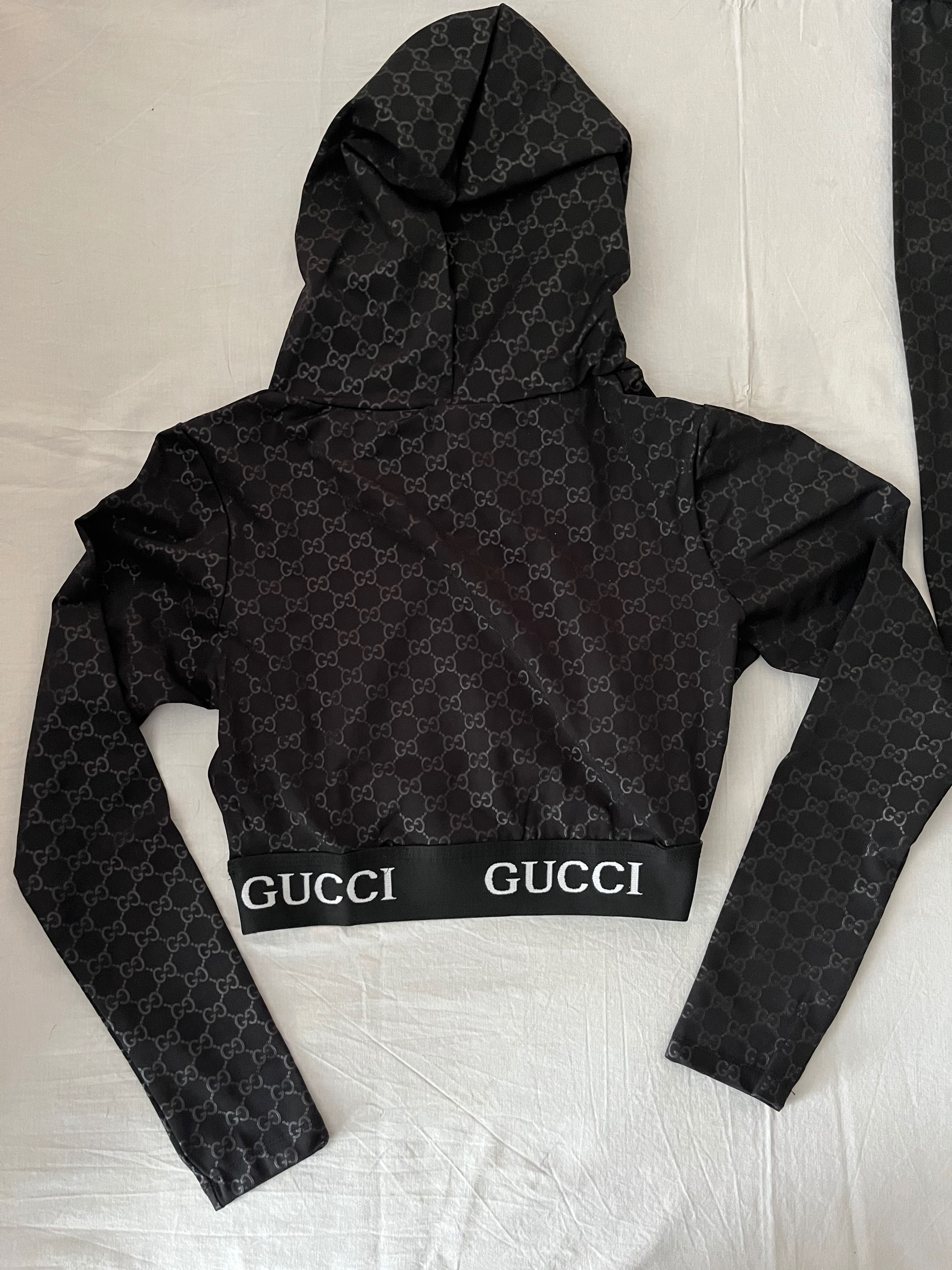NOWY damski strój na siłownię Gucci do biegania GG legginsy bluzka XXL