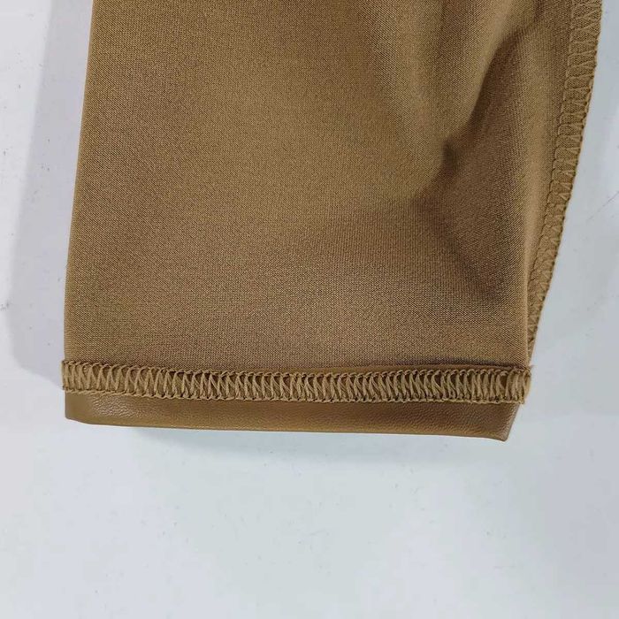 Legginsy Damskie z Push-Up Lateks Vinyl Ekoskóra Wysoki Stan Beż L