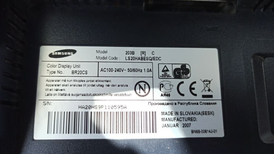 Monitor Samsung SyncMaster 203B