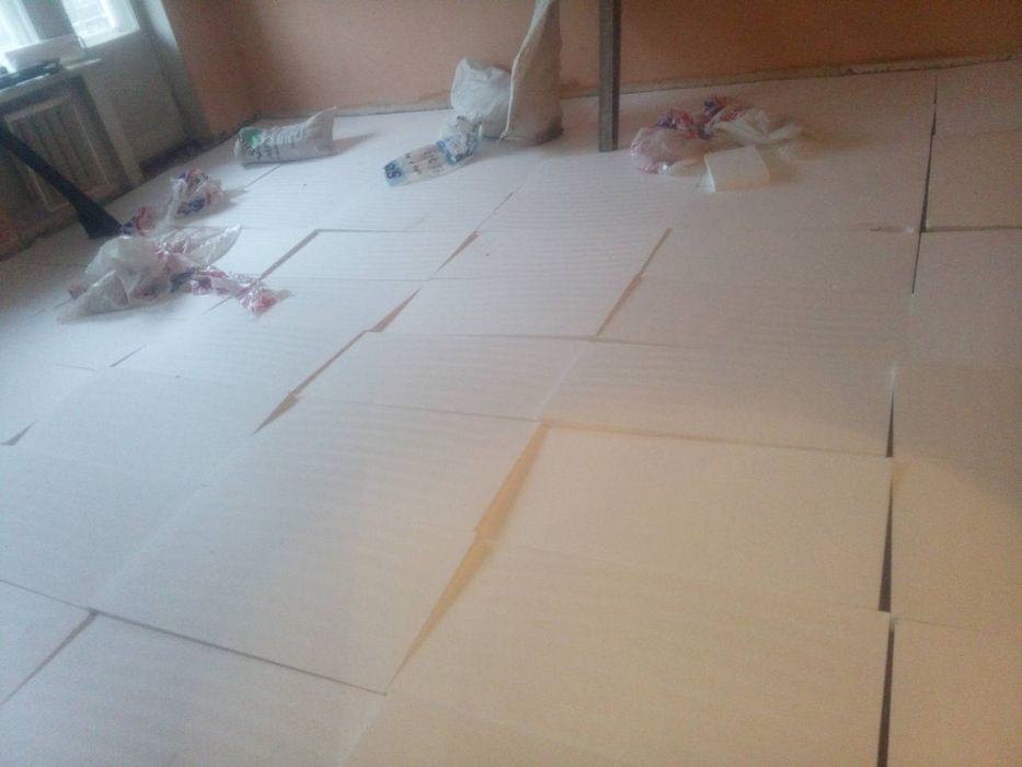 Машинная стяжка пола от 170грн. Заливка пола теплого пола. Демонтаж