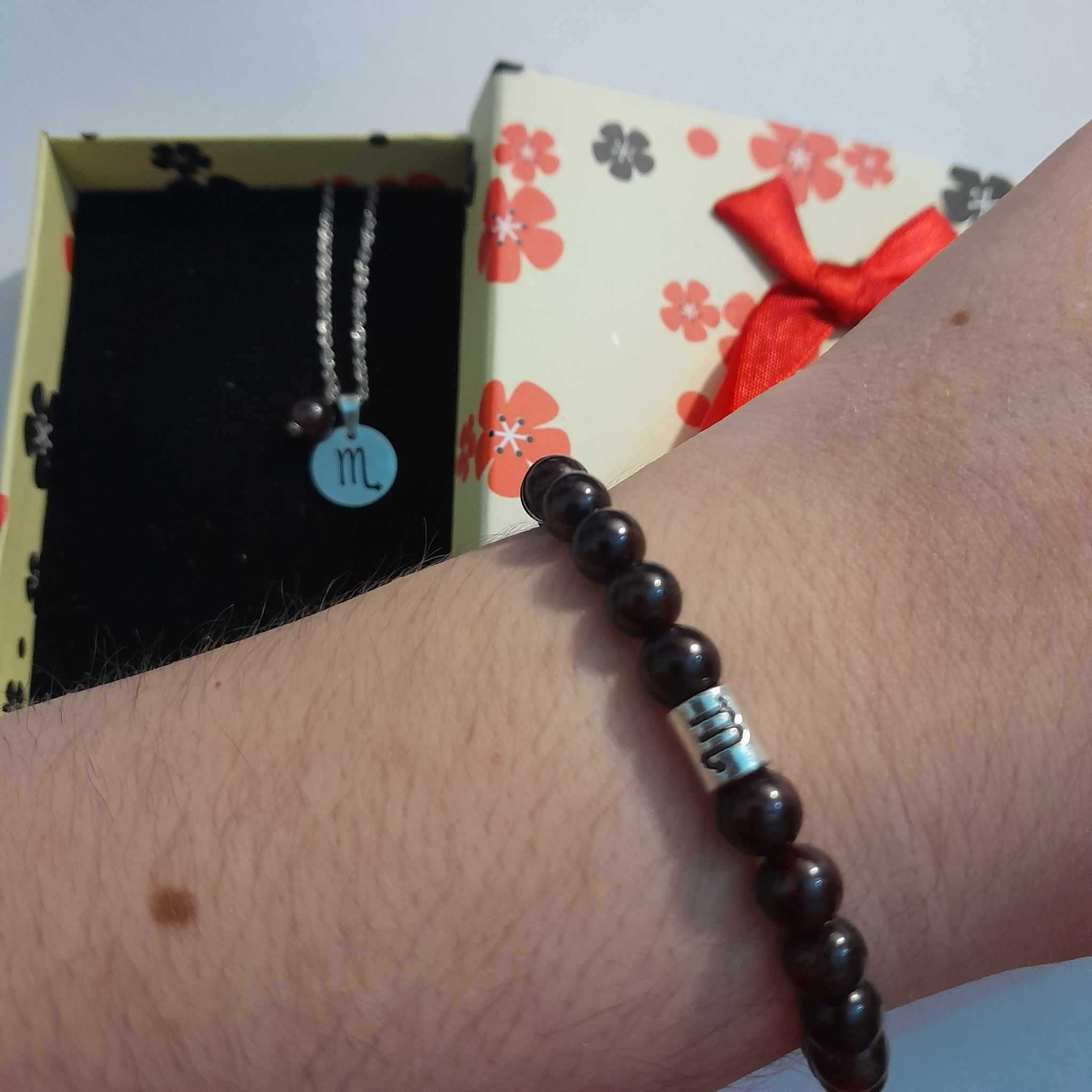 Conjunto de signos (pulseira e colar aço inoxidável)