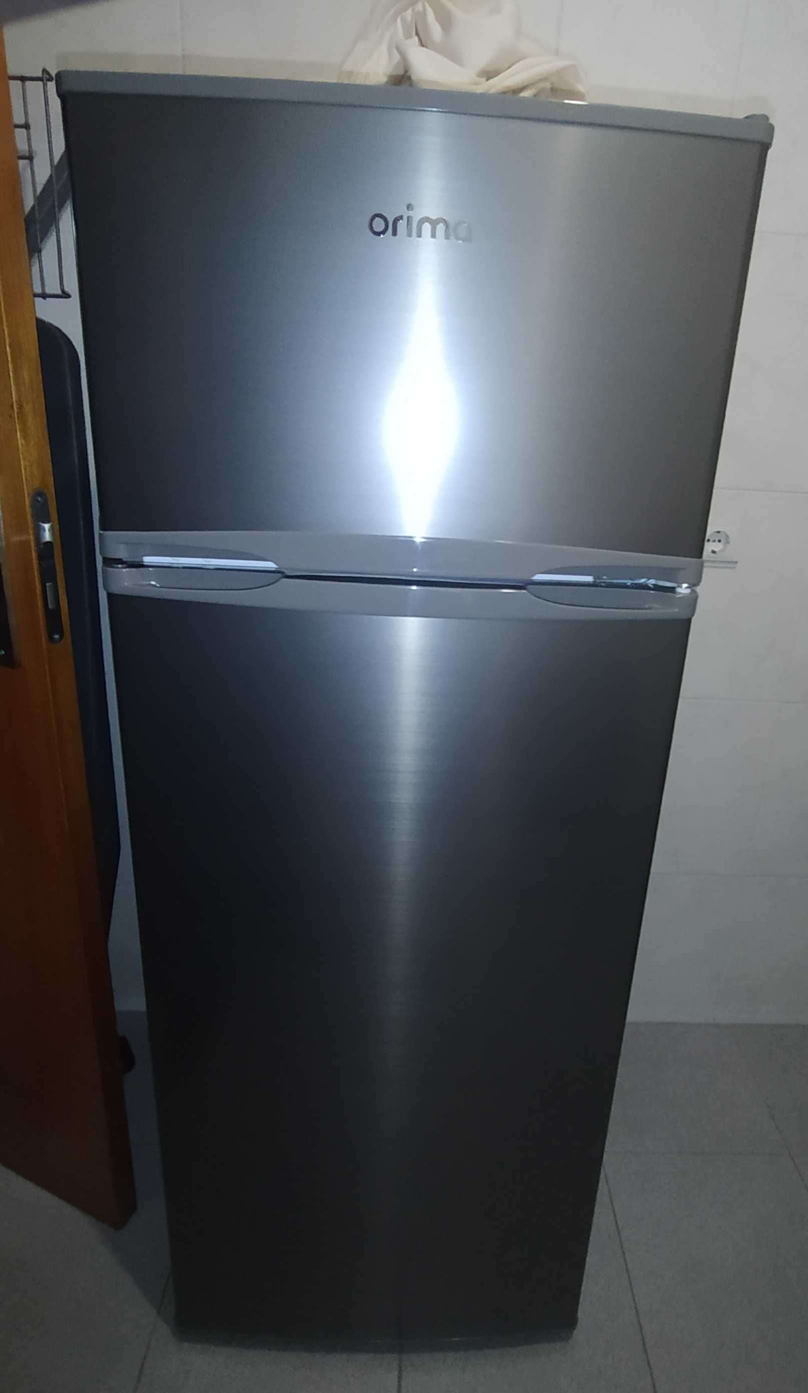 Frigorífico Orima inox, duas portas, com congelador, novo