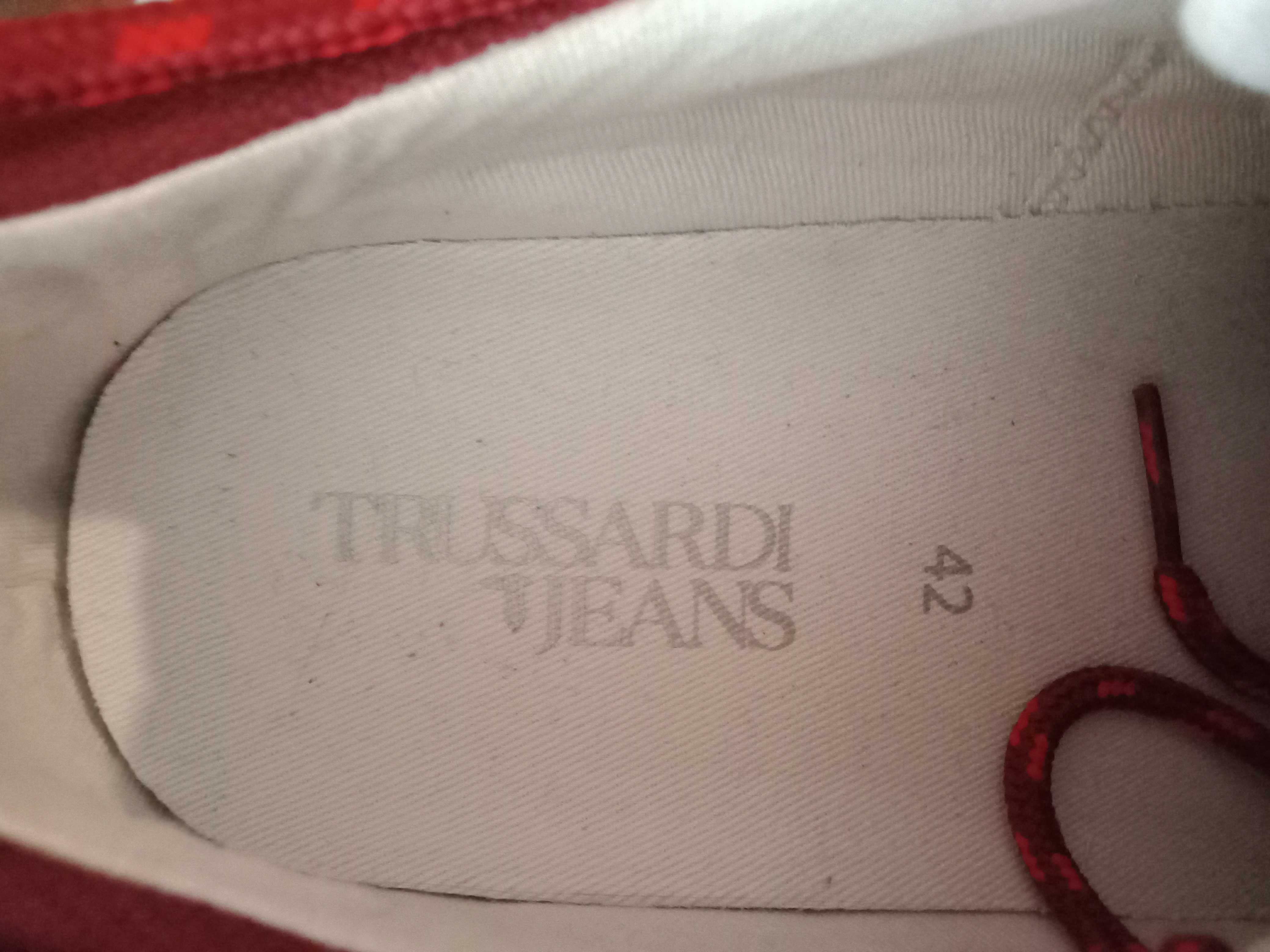 TRUSSARDI JEANS NOWE suede red zamsz rozm. 43 (27 cm)