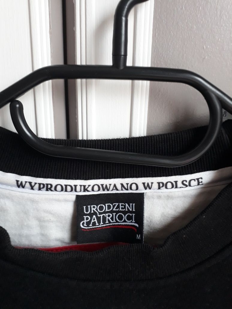 Czarna bluza męska bez kaptura roz. M patriotyczna Bóg Honor Ojczyzna