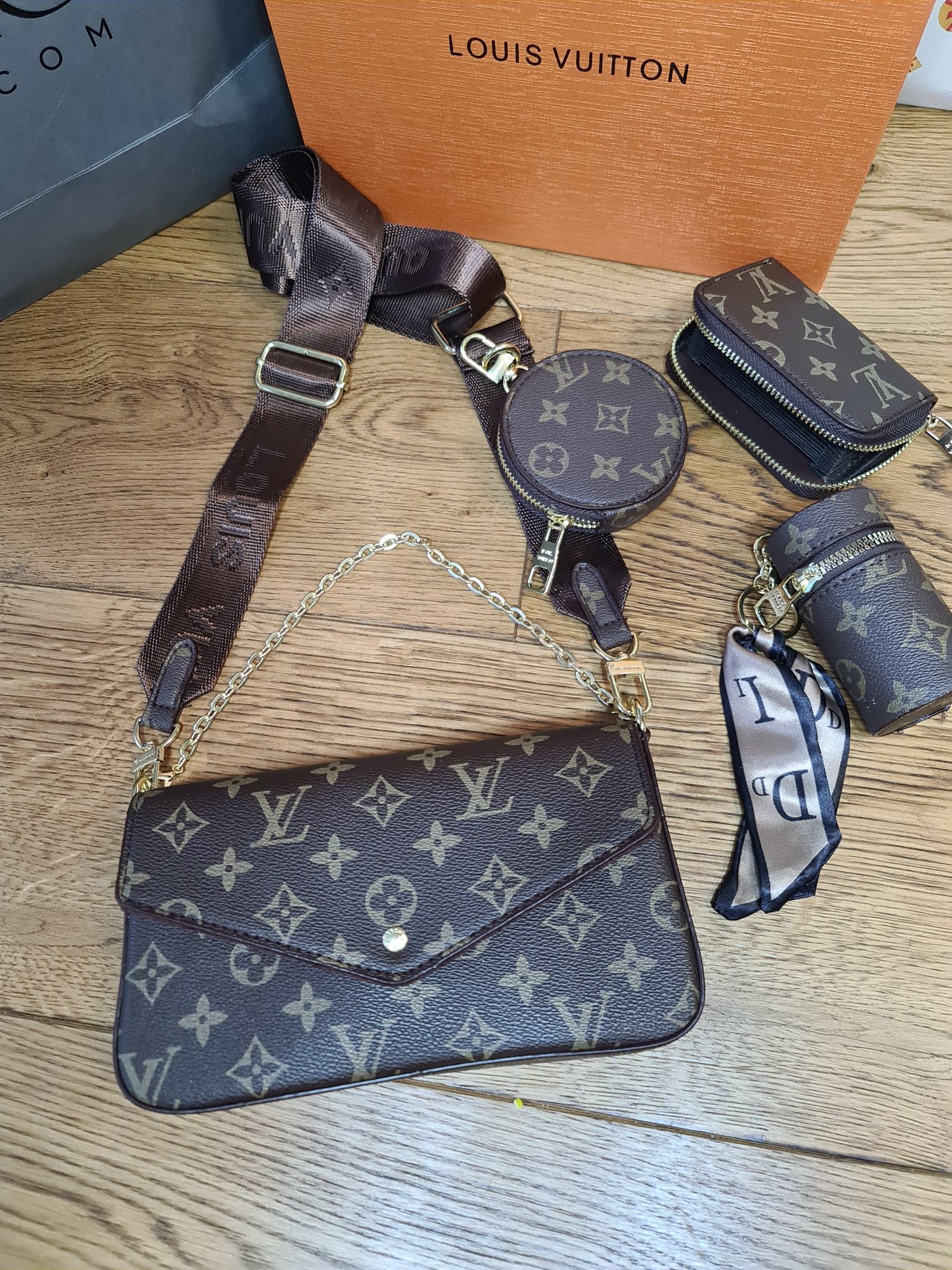 Torebka damska 3w1 zestaw prezentowy Louis Vuitton LV