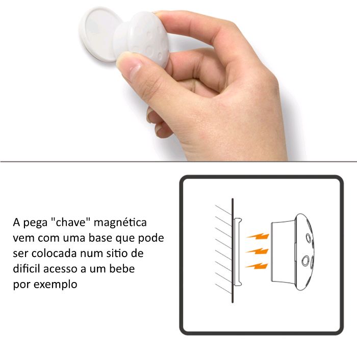 4x Fechadura "mágica" magnética para moveis e gavetas anti crianças