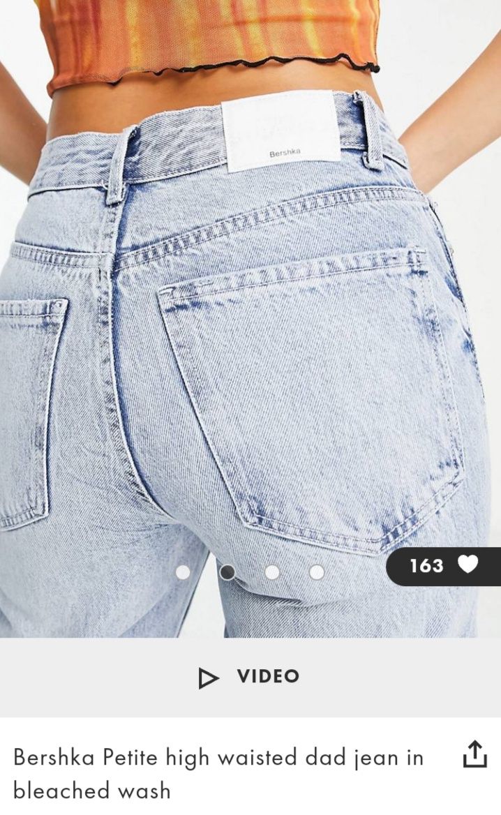 BERSHKA 38r proste jeansy szeroki nogawki