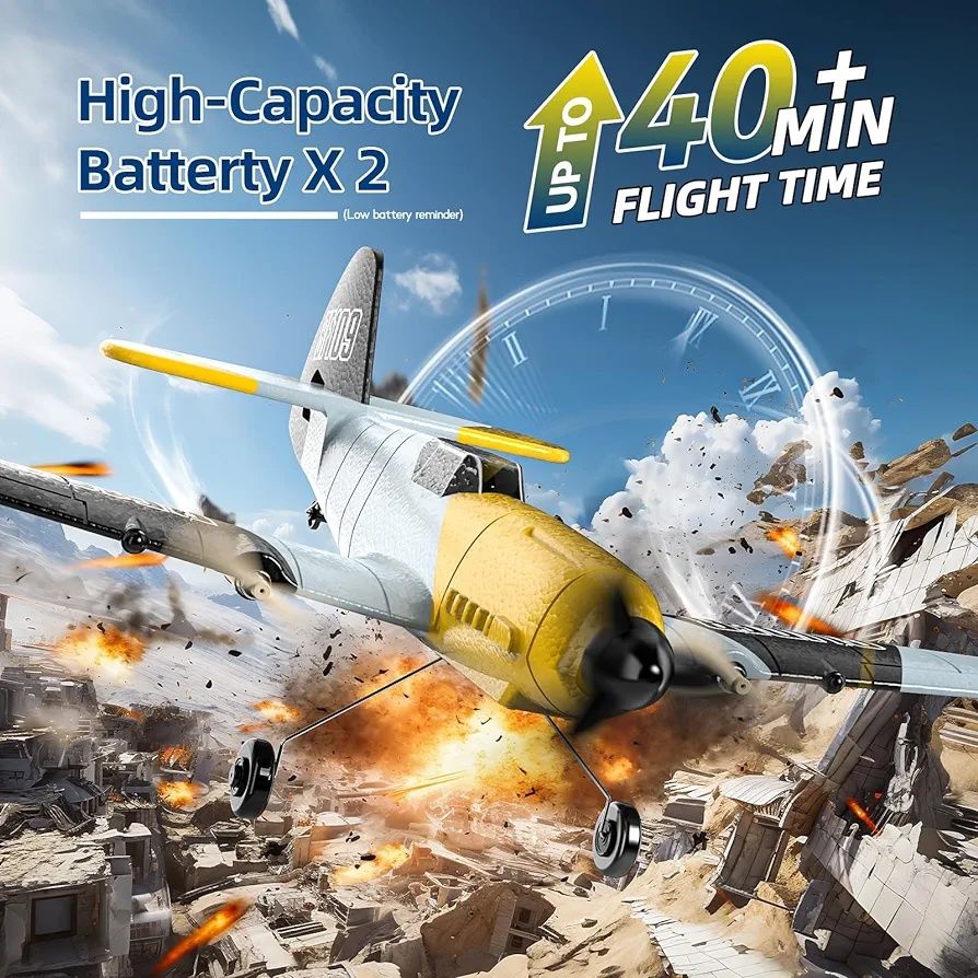 Samolot DEERC RC BF-109 – zdalnie sterowany, 3-kanałowy myśliwiec