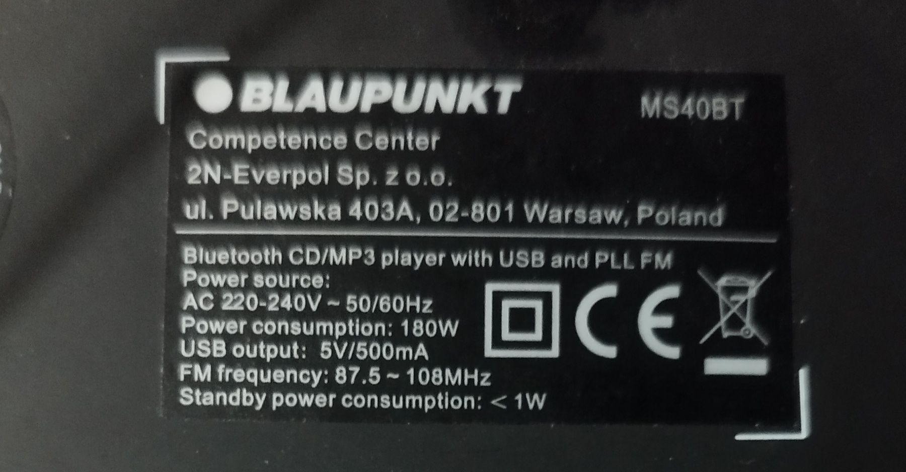 Mini wieża Blaupunkt MS40BT