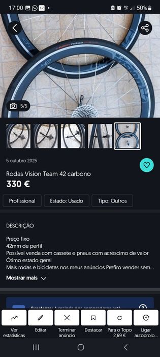 Rodas de carbono calços