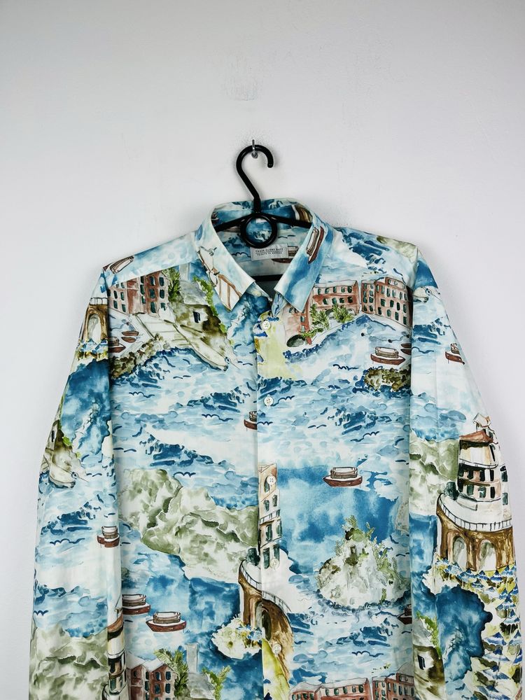 Niebieska koszula casualowa męska These Glory Days rozmiar XL fit L