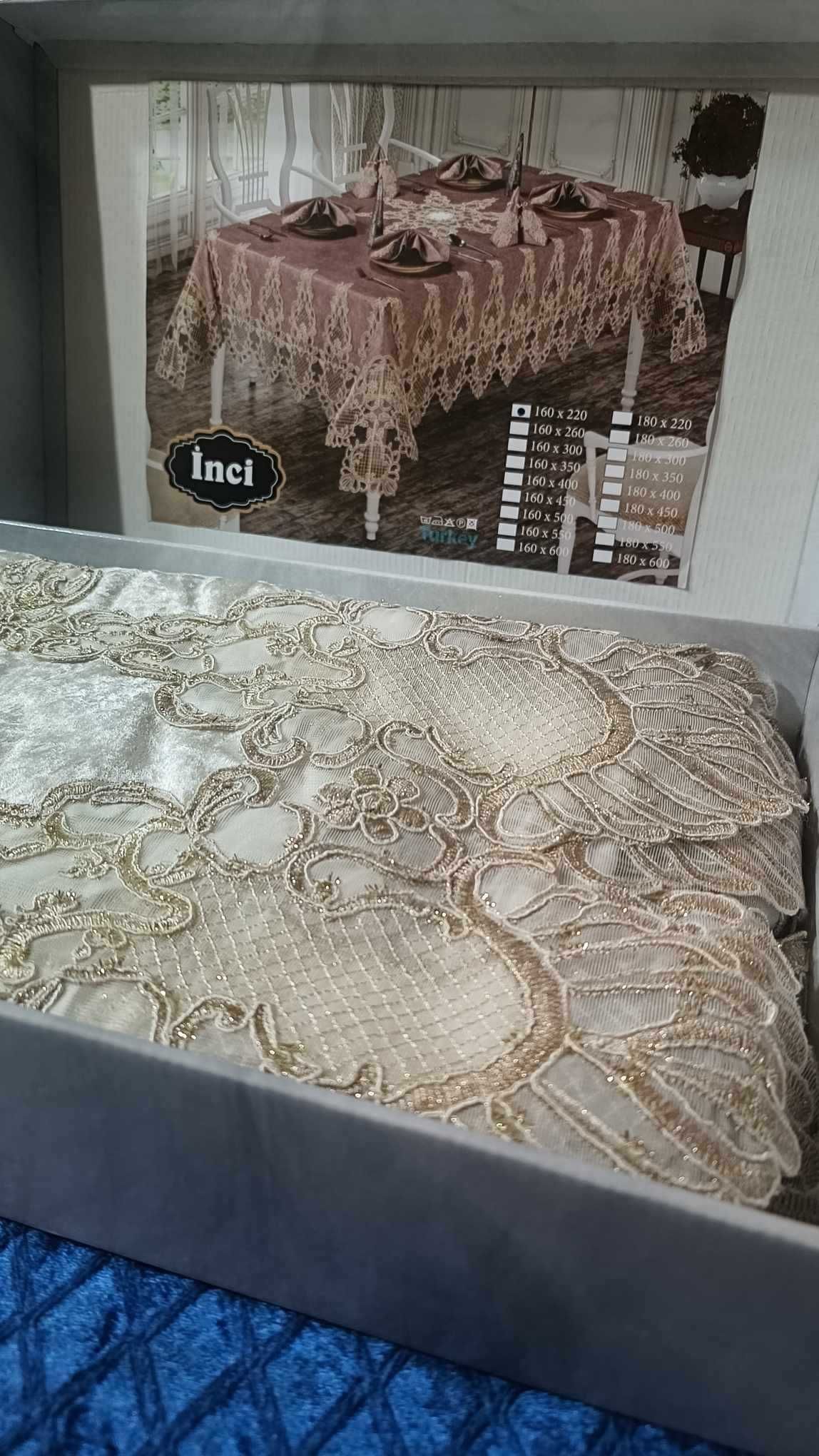 obrus 220x160 WELUR+HAFTY Glamour,turecki ,dekoracyjny,elegancki