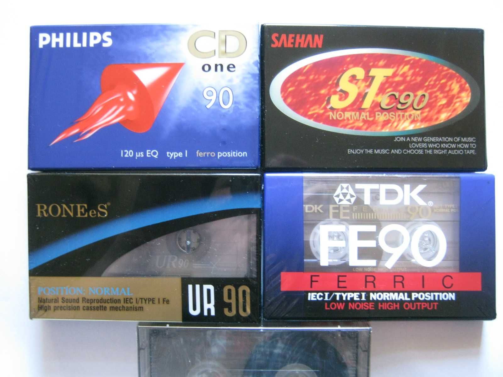 касети, TDK FE 90, Philips CD 90,ST C90, RONEeS UR 90,NS 90, 90хв, нов