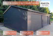 Garaż blaszany - OCIEPLANY - antracyt/grafit - 8x6m -PŁYTA - REMARSTAL