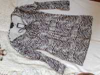 NOWA z metka długa bluzka M czarno-biała w paski pręgi tunika