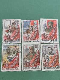 Марки 1958 серия марок 40 лет ВЛКСМ