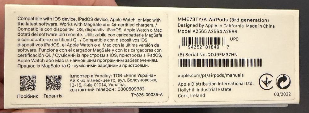 Airpods 3’ geração