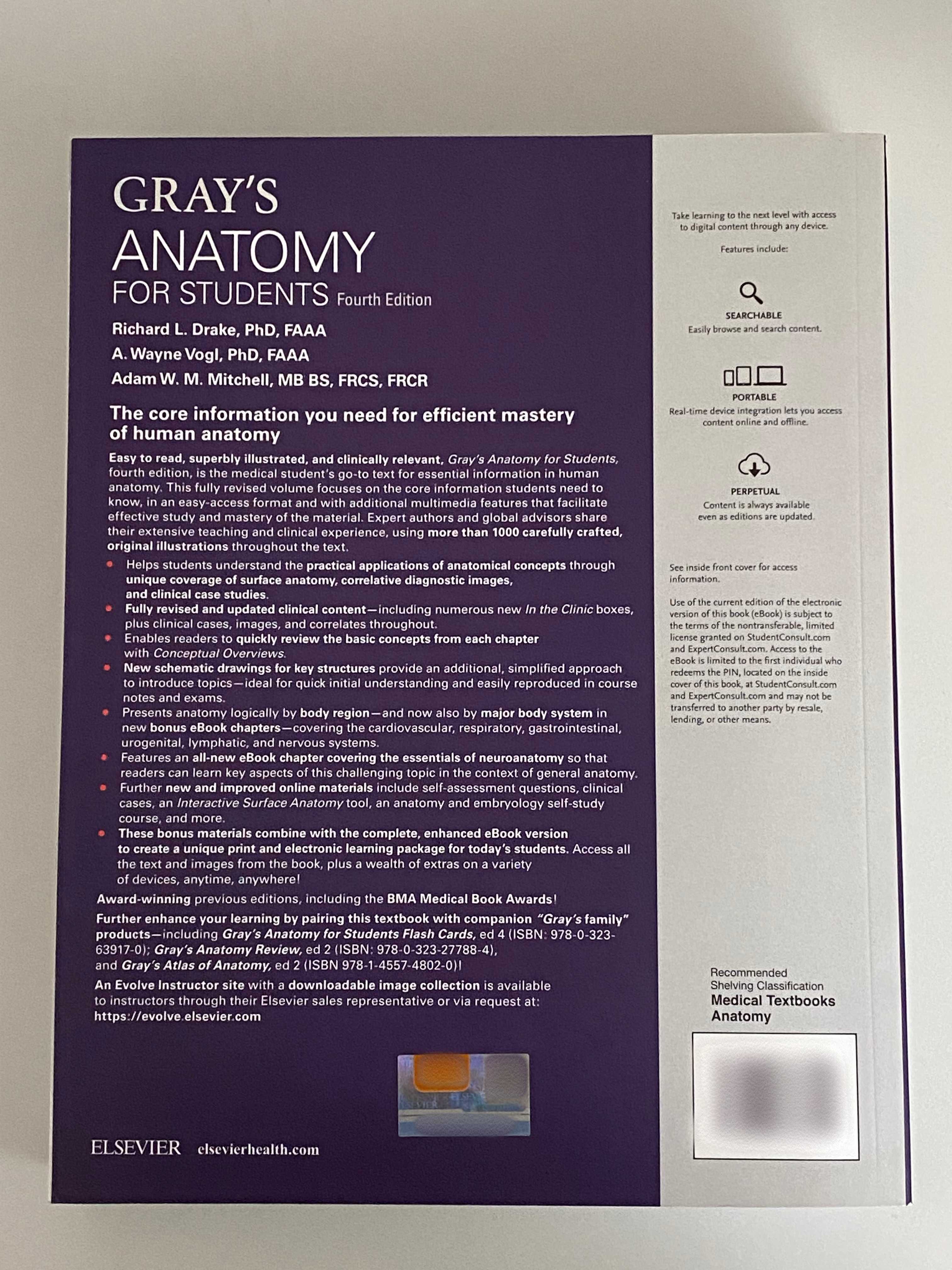 Gray's Anatomy for Students, 4th edition + digital version