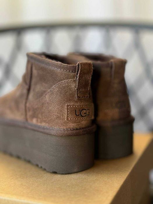 Розпродад Шоколадні Угги Ugg Classic Ultra Mini 5 cm platform Уги Ульт