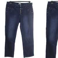 w8 SHEEGO Damskie Granatowe Proste Spodnie Jeans 50 5XL