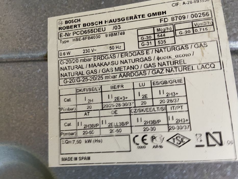 Plyta gazowa bosh 4 palnikowa