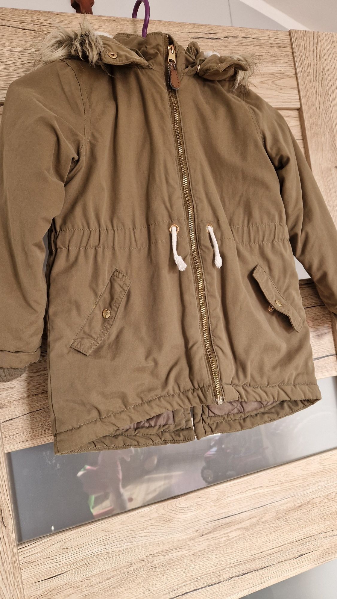 Kurtka parka h&m r.122 płaszczyk khaki