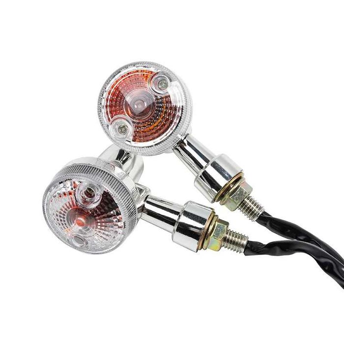 Piscas Redondos com Lâmpada de Filamento - Luz Âmbar Universal 12V