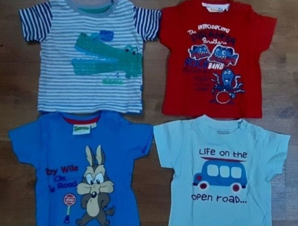 Macacão, camisas e t-shirts, menino, dos 6 aos 18 meses