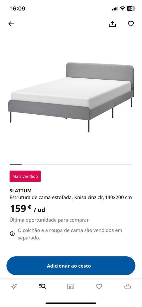 Cama e colchão Ikea 140*200