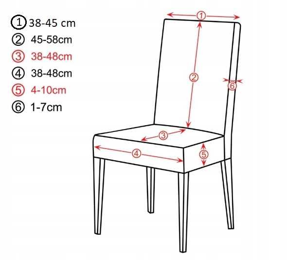 Pokrowce na krzesła szare ze wzorem 4 szt elastyczne