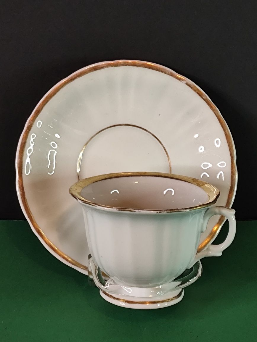 Porcelana Śląska Krister Krzysztof Wałbrzych DUO  kawa  złocenia 22 K