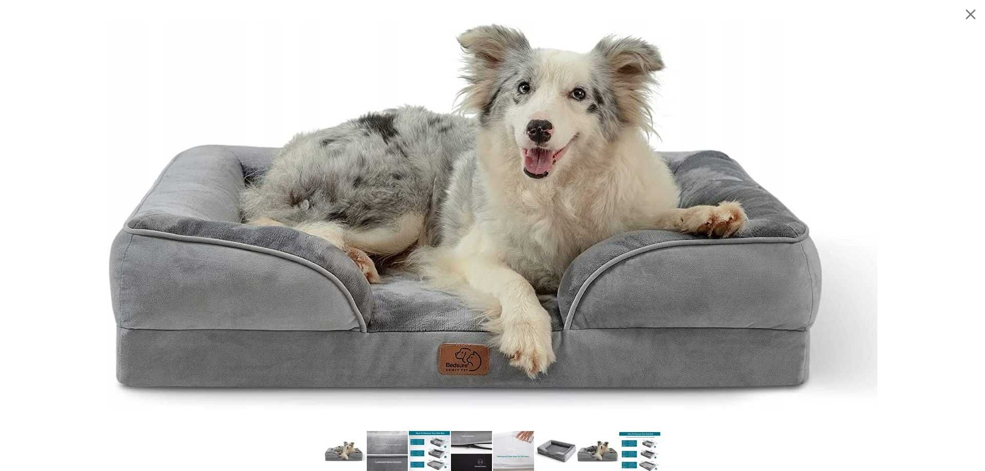 Bedsure legowisko ortopedyczne dla psa odcienie szarości 71 cm x 58 cm