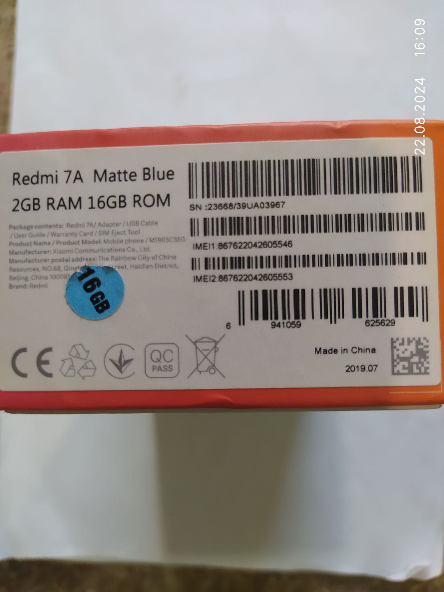 Xiaomi redmi 7a,2/16
