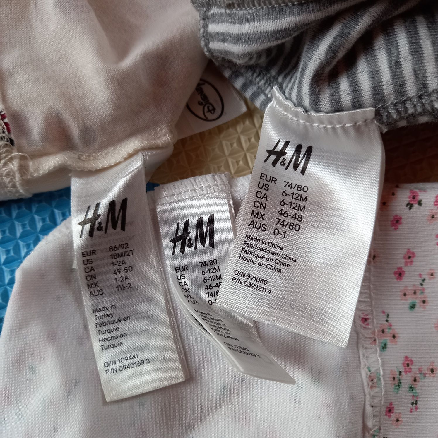 Czapeczki bawełniane H&M I inne dla dziewczynki 6-12m