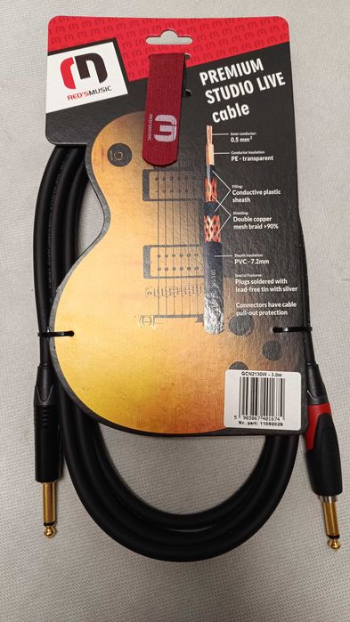 Kabel instrumentalny Red's Music Jack 6.3mm 3m GCN 21 30 W LIVE