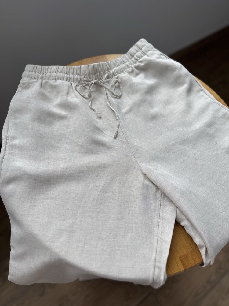 Лляні штани H&M, брюки з льоном