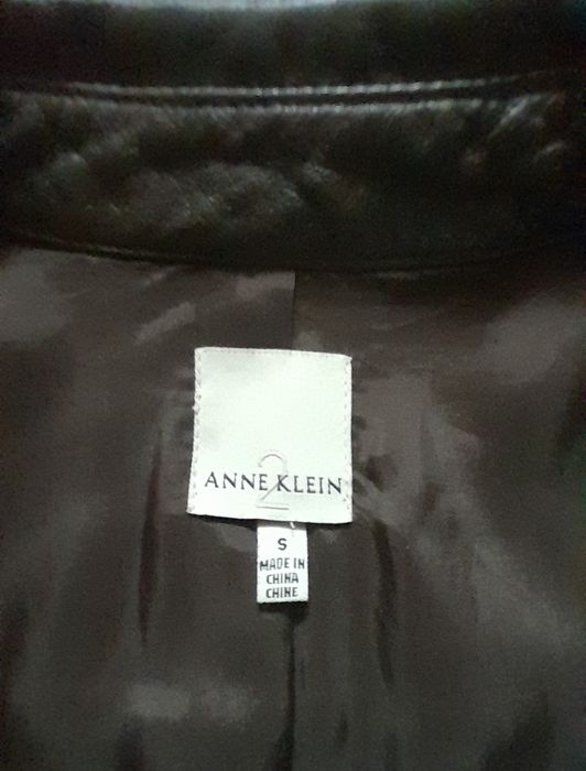 Кожаный пиджак куртка Anne Klein р.S