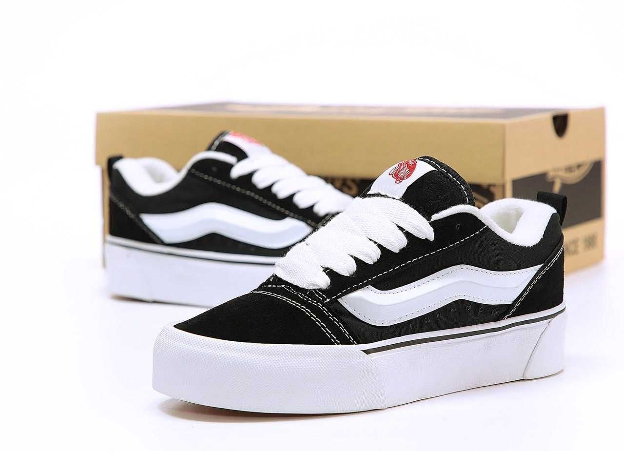 Женские кеды Vans Knu Skool Platform Black White 36-41 Новинка 2024!