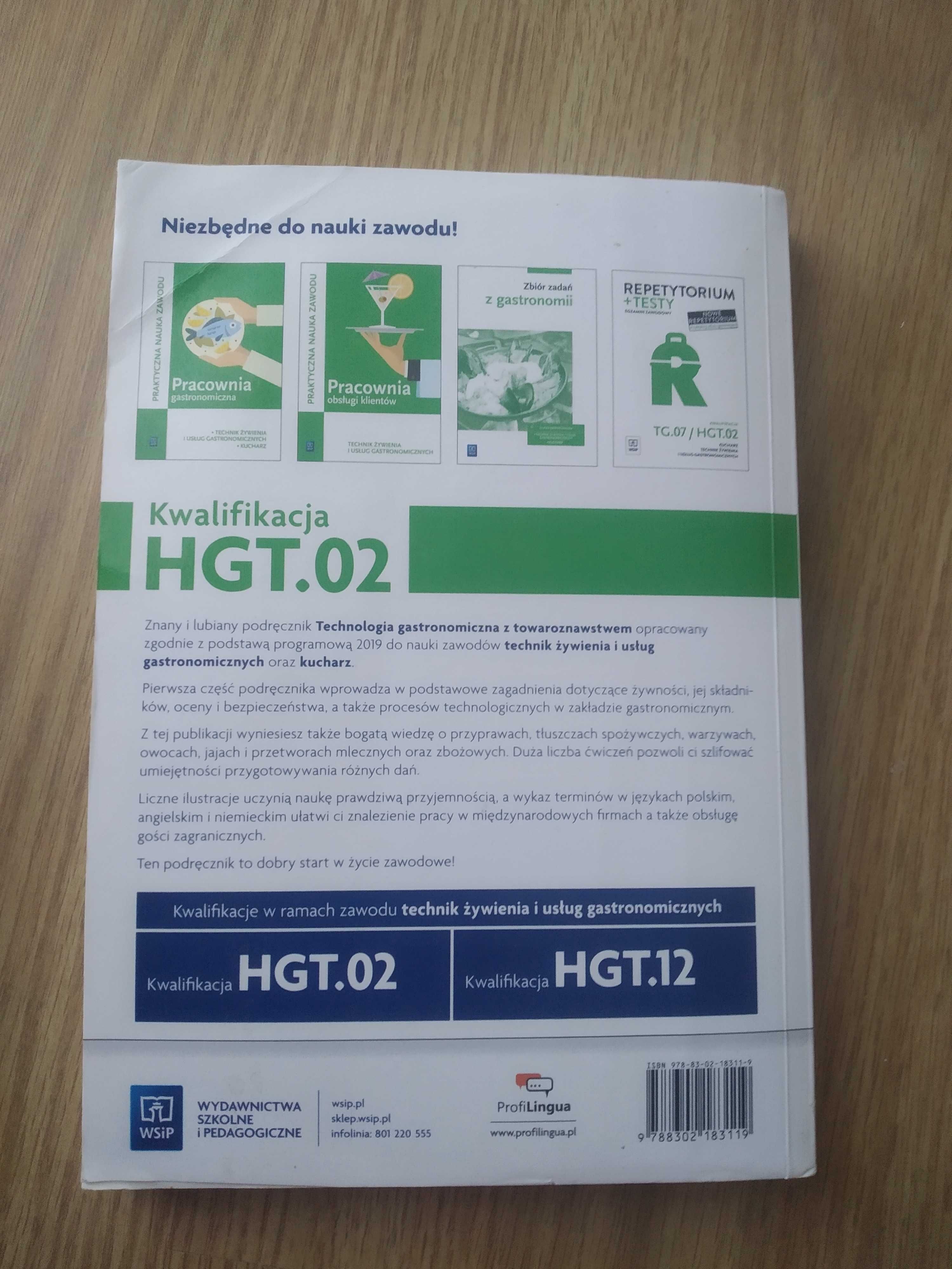 WSiP "technologia gastronomiczna z towarzystwem" podręcznik dla klas 1