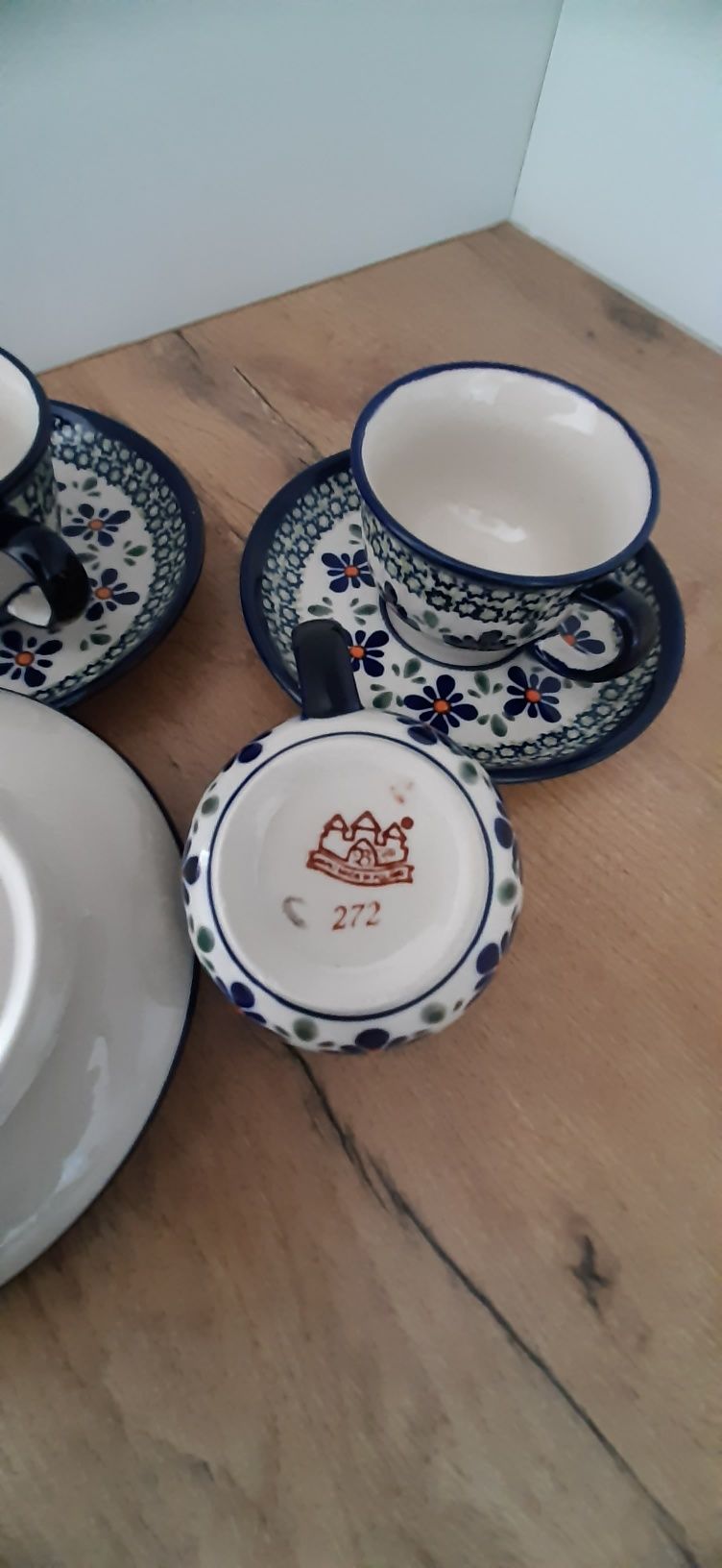 Bolesławiec filżanka do espresso ze spodkiem