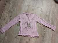 Różowa  piżama bluzka z długim rękawem 134