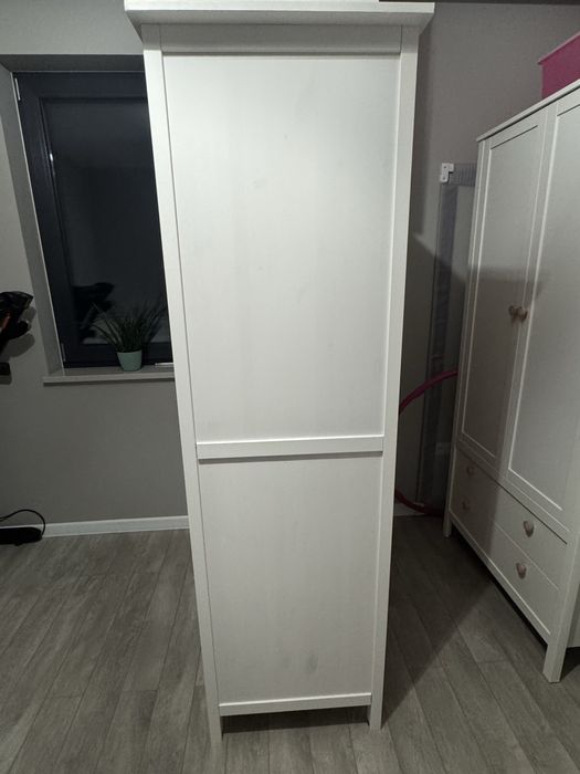 HEMNES szafa dwudrzwiowa drewniana biała bejca