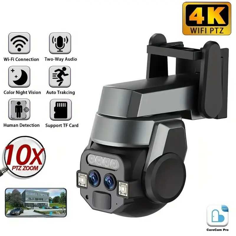 8MP 4K Inteligentna Kamera CCTV WIFI PTZ, Zoom 10X, wykrywanie osób