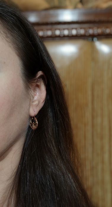 Серьги Лунницы (Луницы) Сударушки Калачи Золото 583 пробы.