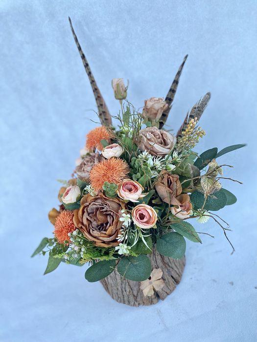 Hand made stroik naturalny na cmentarz zgaszone kolory modne