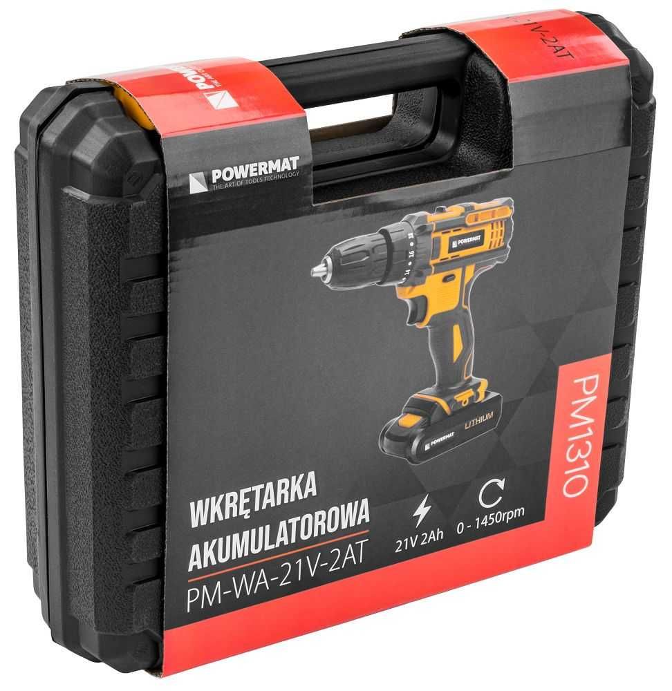 Wkrętarka wiertarka akumulatorowa 21V 2x2Ah LED PM-WA-21V-2AT NOWA