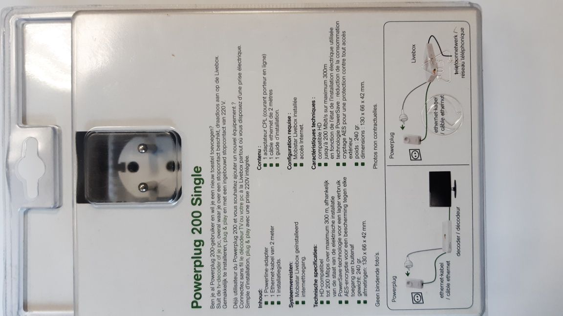 Powerplug 200 Single Adapter Internet z gniazda sieciowego 230 V