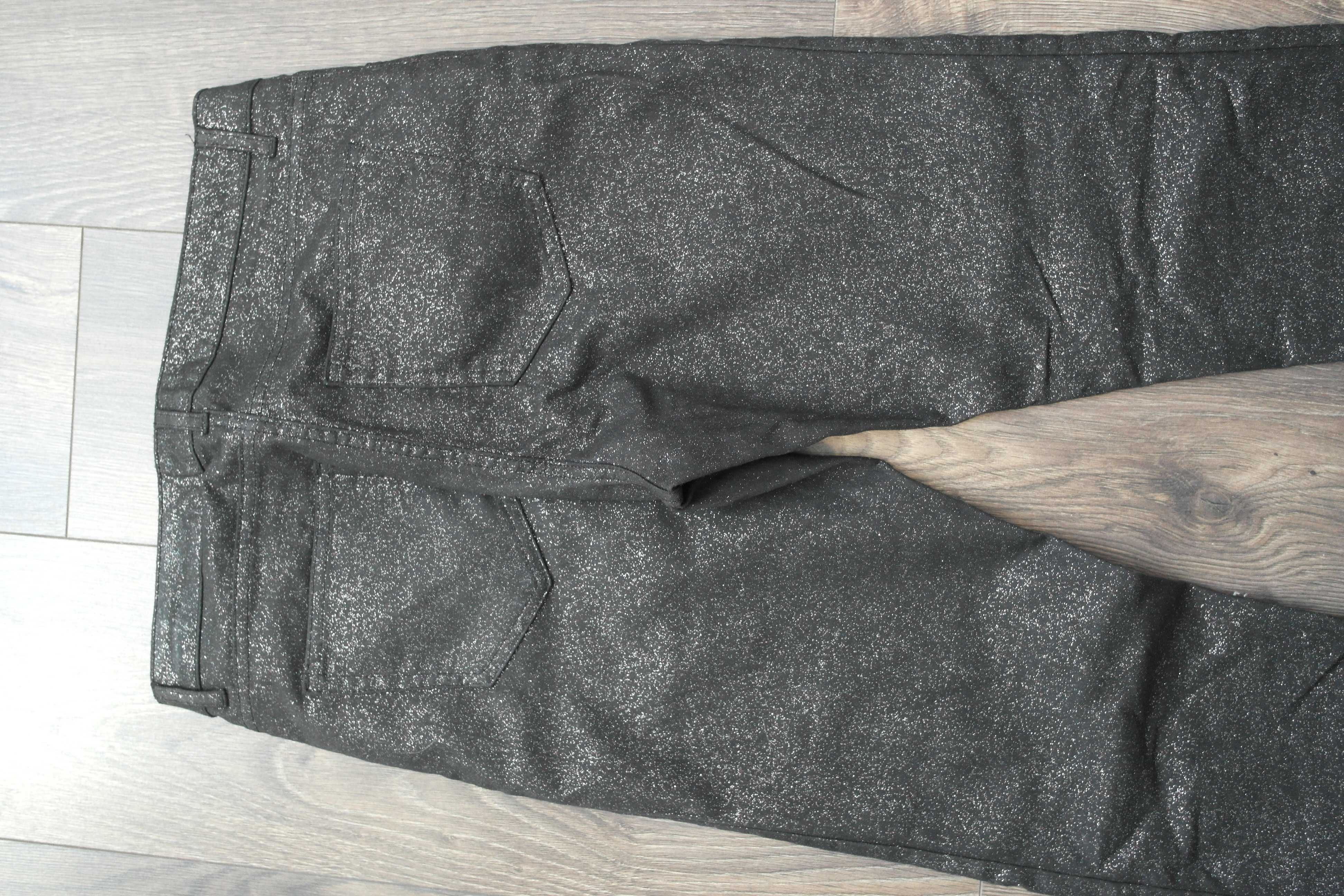 Spodnie czarne srebrna nitka H&M 38