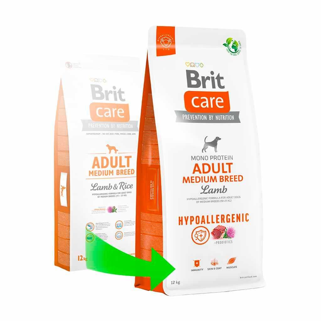 Акция! Сухой корм для собак Brit Care Adult Medium ягненок 3 кг.